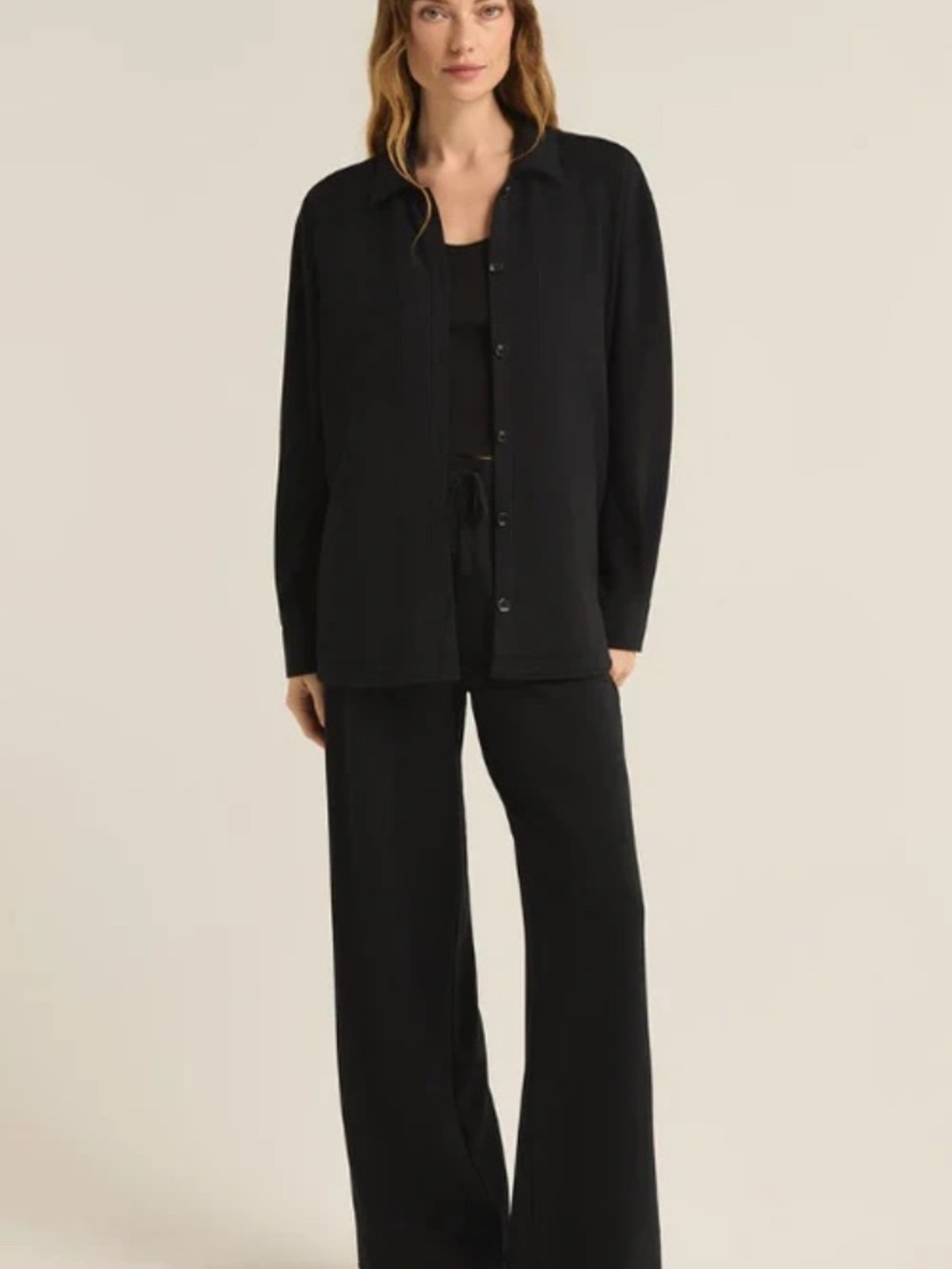 Z Supply Top + Pants Set Layover Black Lounge Comfy
